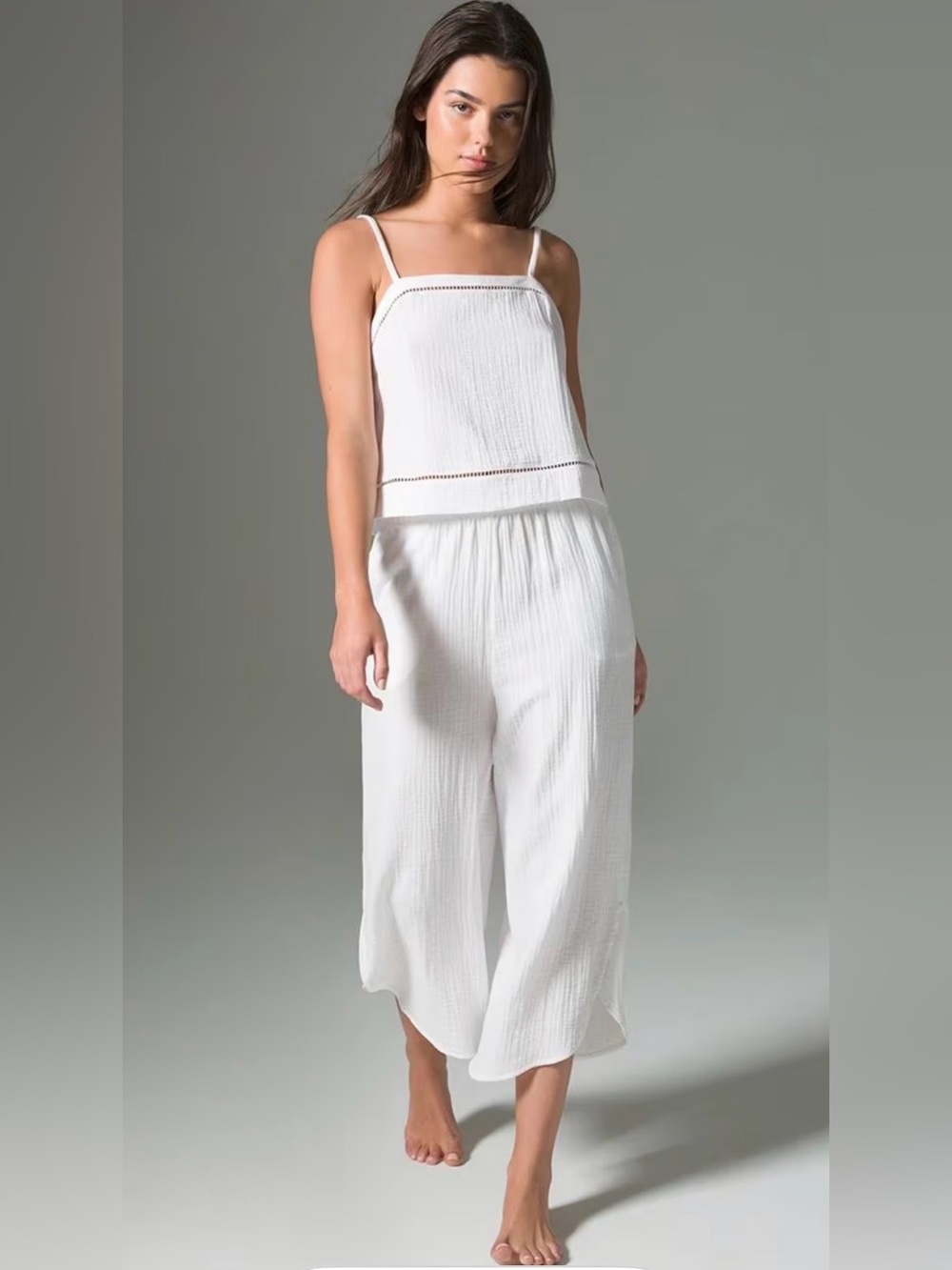 Soma Cotton Gauze Pajama Set| Peach| Cami-XL/ Bottoms-L